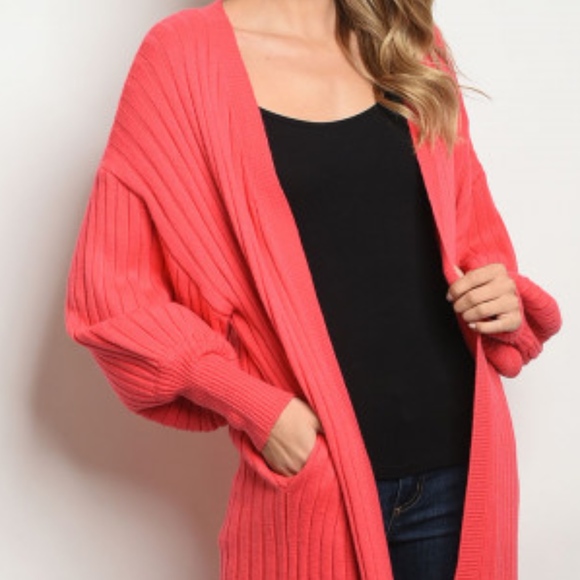CORAL KNIT SWEATER CARDIGAN - Picture 2 of 6